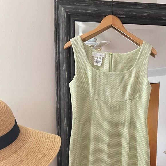 ESCADA | Vintage Designer Pastel Soft Silk Rayon Sleeveless Dress Zipper Back - Picture 2 of 5